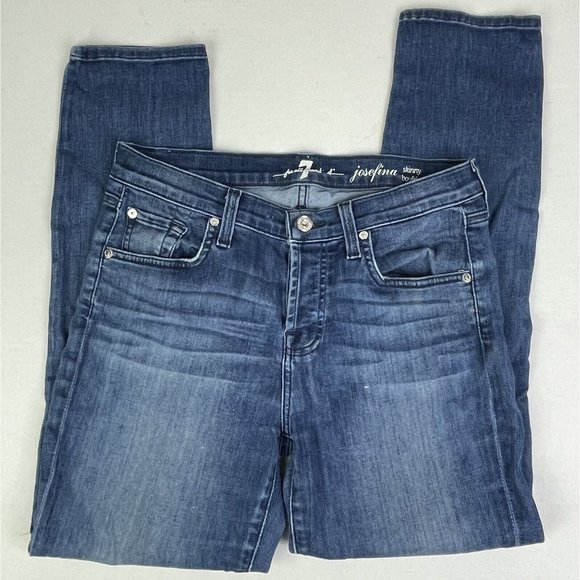 7 For‎ All Mankind Jeans Josefina Skinny Boyfriend Women's 26 30X28 Distressed - Picture 1 of 8